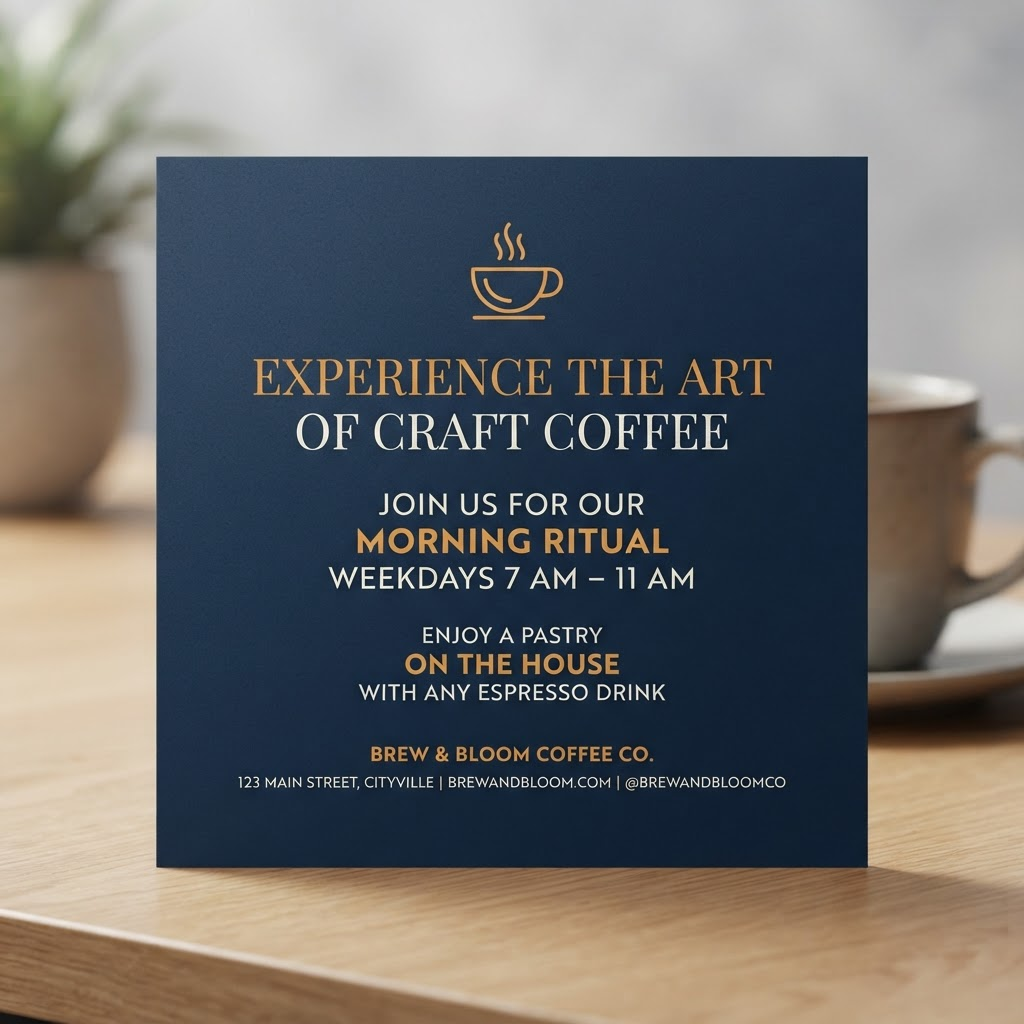 Promotional material sample: Weekend Special — Coffee Shop